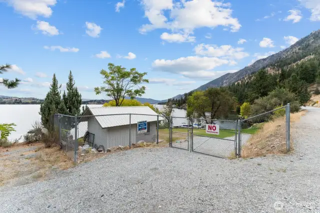 Gated entry to community beach