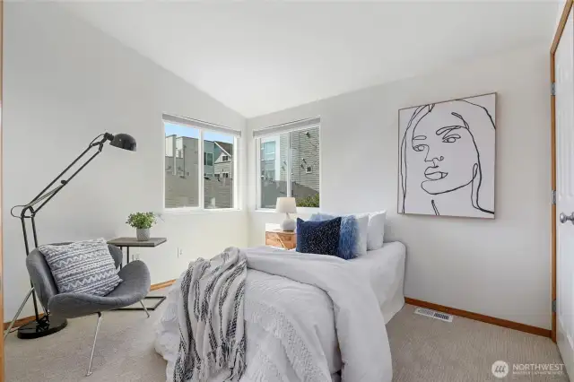 The second bedroom is also on the top floor.