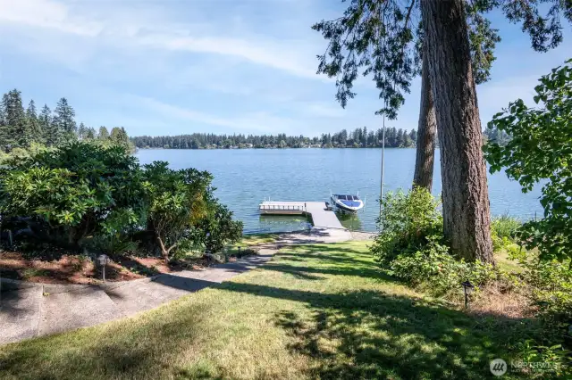 Steps to lake and dock. Running boat and trailer stays with house