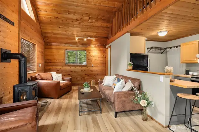 Open living/ kitchen layout