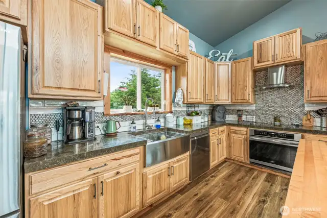 Tons of cabinets and countertops