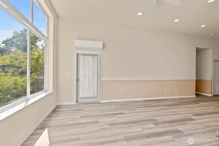 Living room and door to balcony