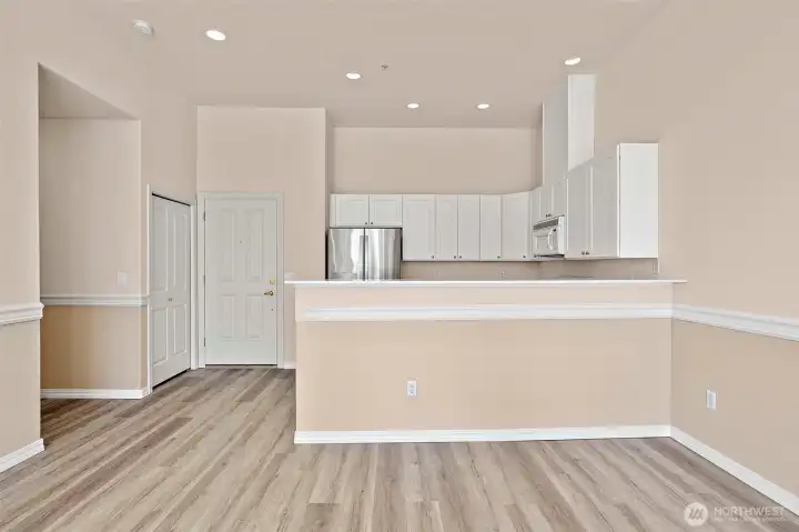 Kitchen with soft close cabinets