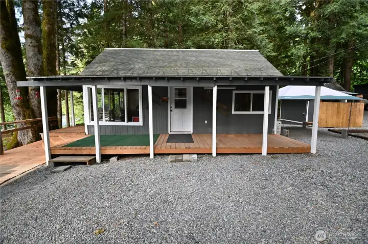 Newer deck, roof, windows, vapor barrier, insulation, paint and flooring.