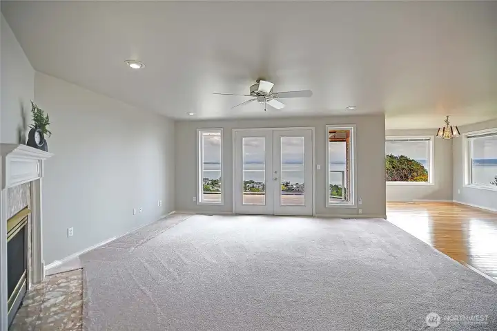 French doors leading to the deck from the additional living room