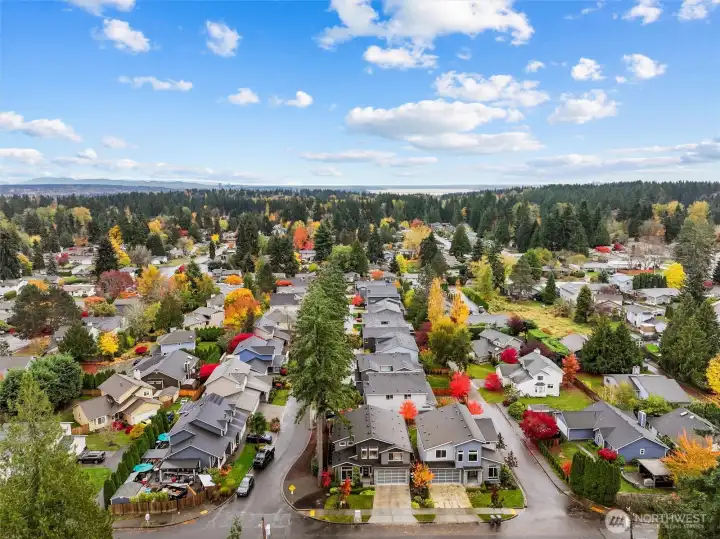 Corner lot next to tucked away private street, perfect for playing outside and riding bkes.