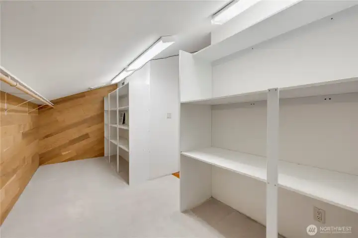 Secret room includes staircase to garage