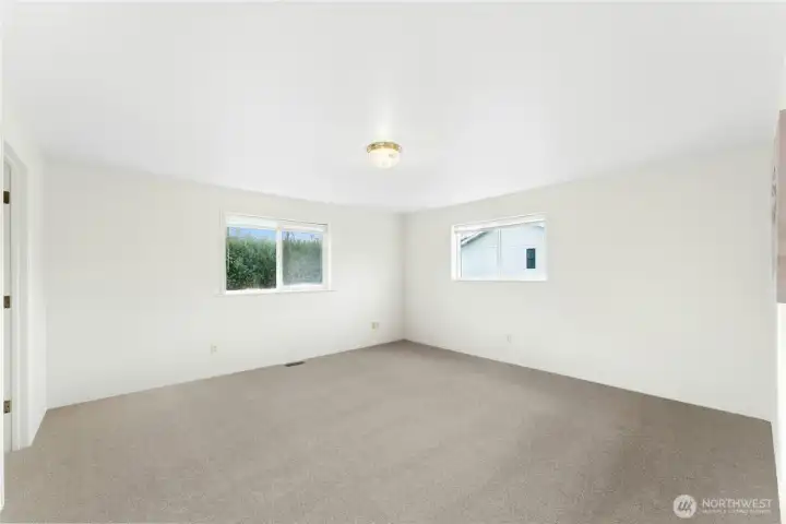 Spacious primary bedroom