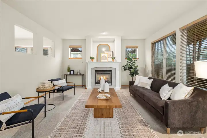 Gas fireside living room