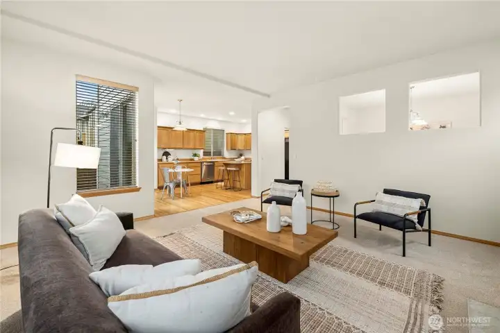 Gas fireside living room