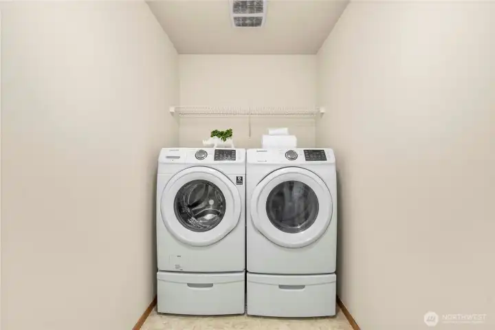 Washer and dryer stay.