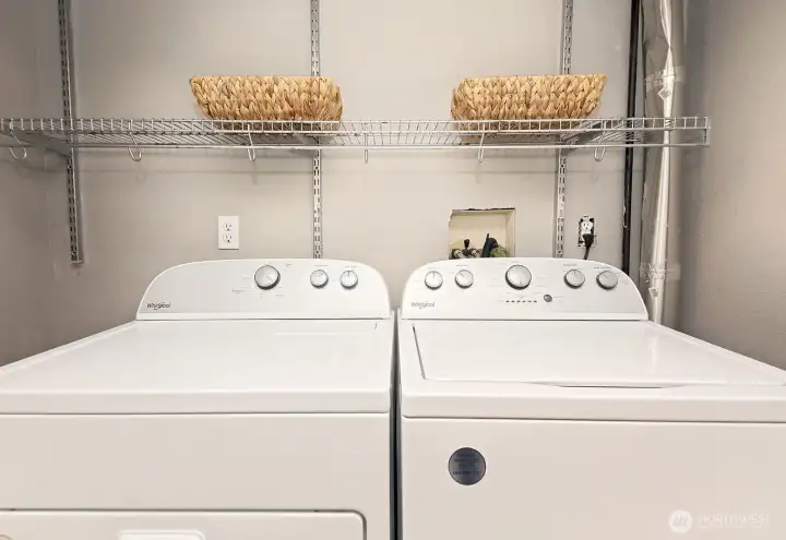 Both units have their own washer and dryer. Main house W/D is located in a closet in the hallway (see next photo).