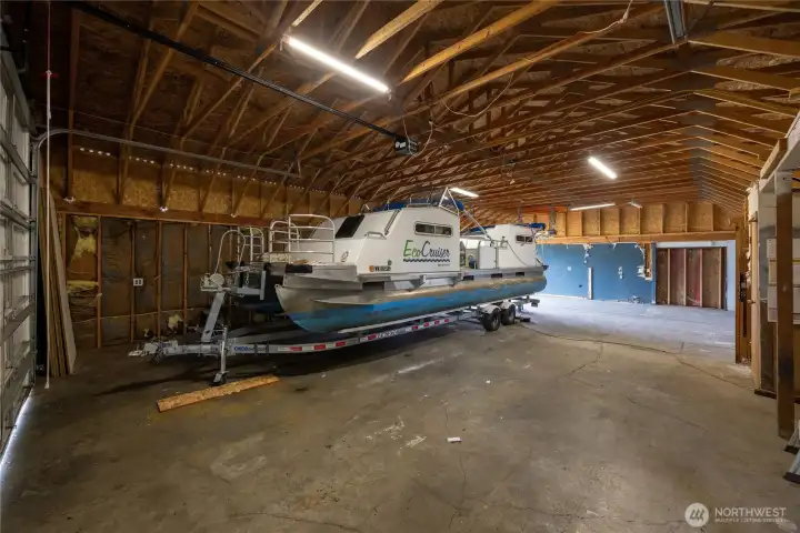 interior of massive garage.