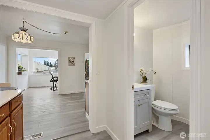 Main bathroom off kitchen