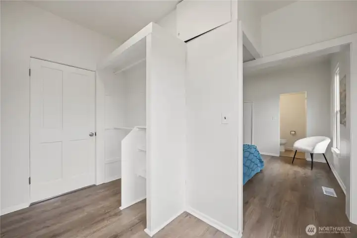 Primary closet on main floor.