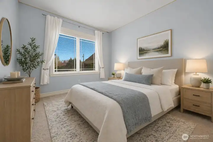 Bedroom 1 - Virtually staged to show potential layout and use of space