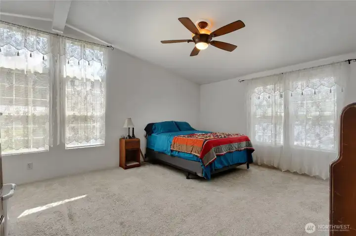 Large Primary Bedroom with Vaulted Ceiling