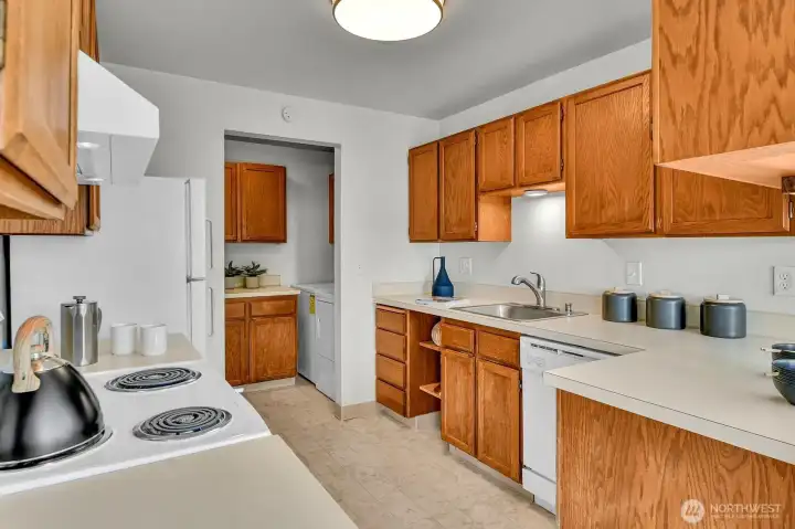 Kitchen with Entry to Utility Room