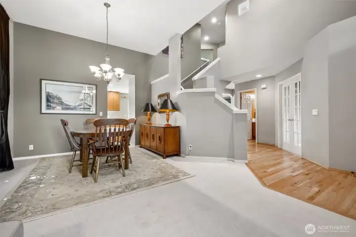 Dining room is just beyond the great room.