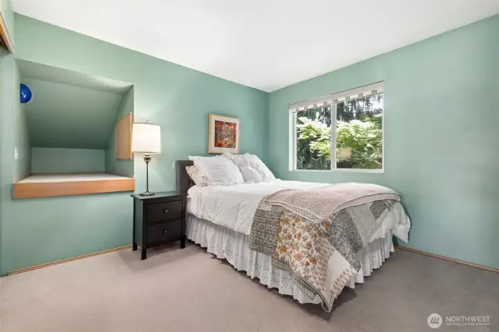 1st bedroom at the top of the stairs facing Rattle Snake Ridge