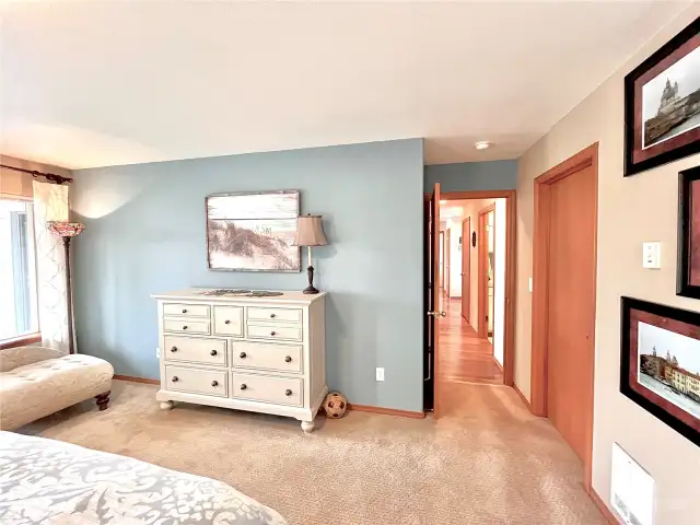 Primary Bedroom Has Large Walk-In Closet and Access to the Outdoor Patio Area