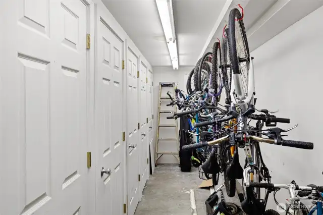 Basement storage lockers + bike storage