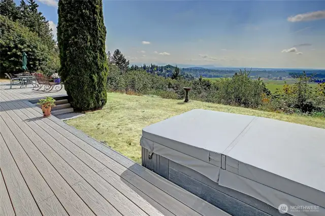 Sit back and unwind in your two-person hot tub.
