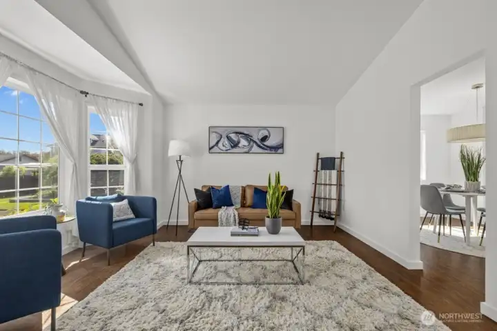 East-facing windows capture stunning mountain views.