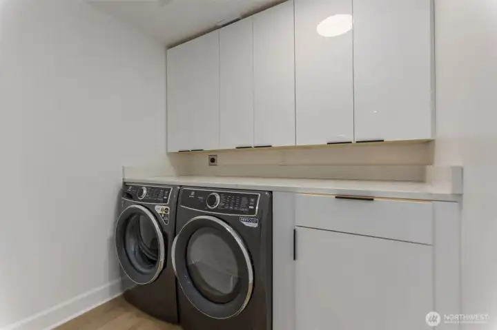 Laundry room. Upper level hallway