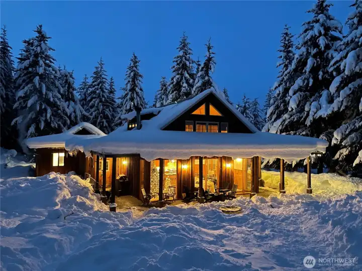 Winter view from fire pit