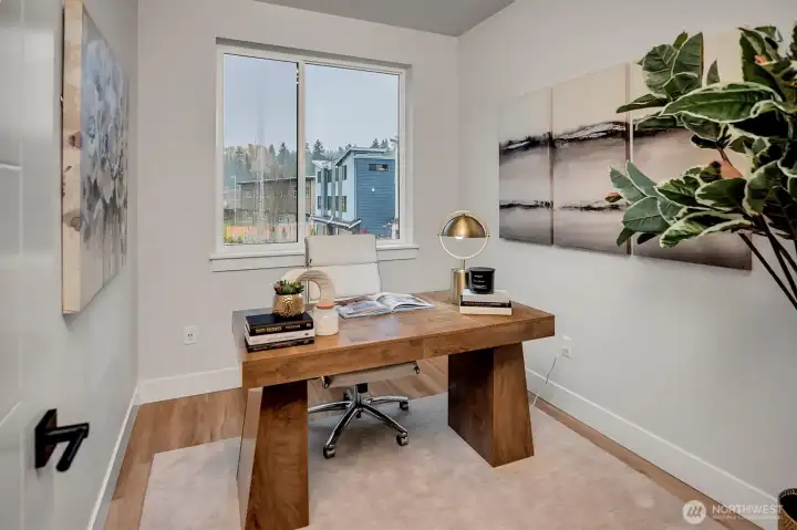 Generously sized home office on main level