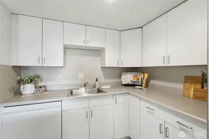 Functional kitchen layout offers easy access and flow for cooking and entertaining.