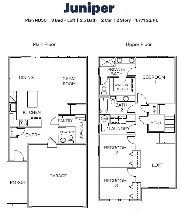 Juniper Marketing Floor plan for representational purposes only.