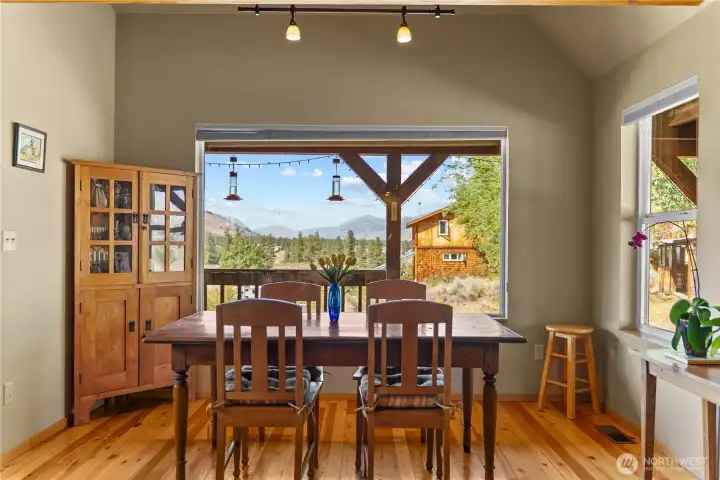 Dining area just off the kitchen.