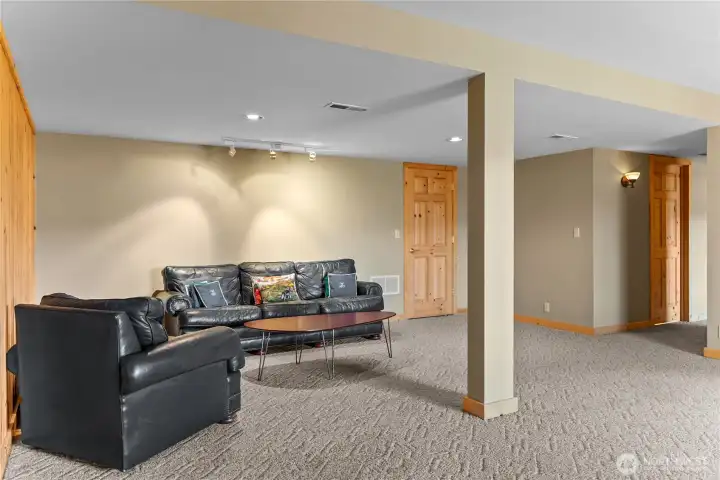 Basement lounge area- lots of space for lots of options!