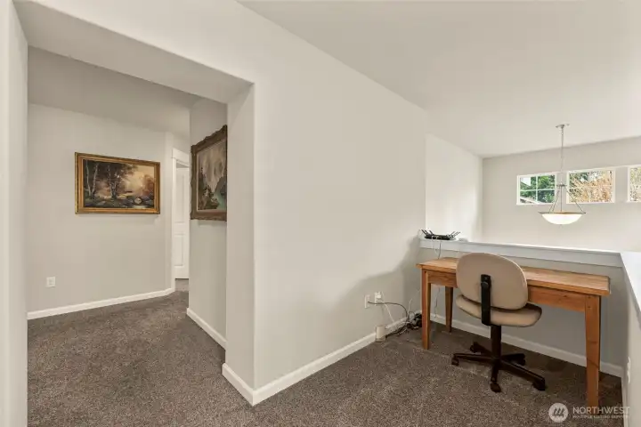 Office nook in the upstairs landing.