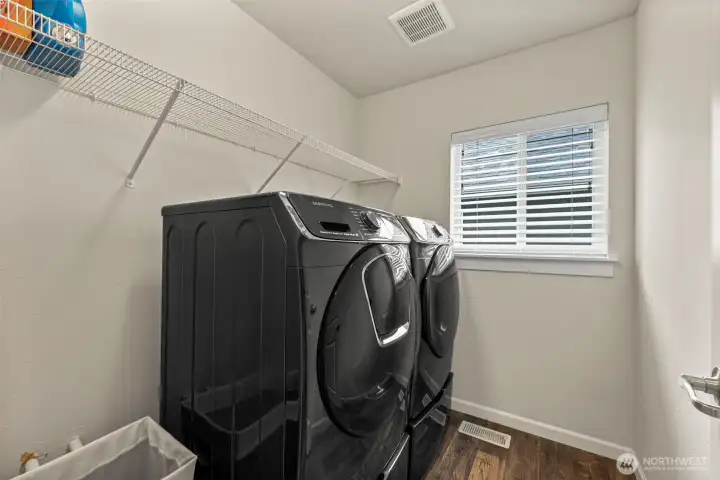 Upstairs laundry room.