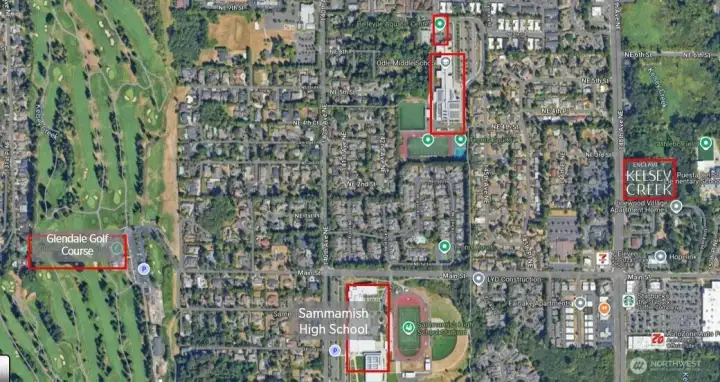 Located in the highly acclaimed Bellevue School District, including Phantom Lake Elementary, Odle Middle, and Sammamish High School, with nearby parks, trails, and community playground.