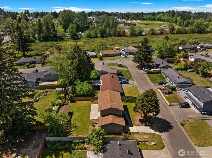 Birds-eye view of the whole area.