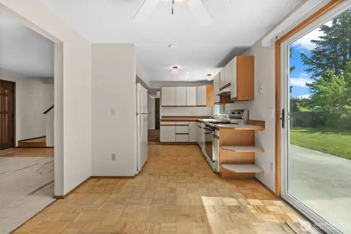 Kitchen with great cabinet space.