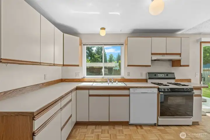 Sink under a sunny window.