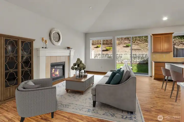 Cozy fireplace and lots of room to spread out in the Great Room. Virtually staged. Cozy fireplace and lots of room to spread out in the Great Room. Virtually staged.