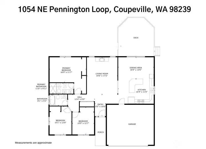 Floorplan, measurements are approximate.