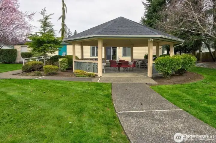 Another view of the Gazebo and the sitting area for gatherings etc.