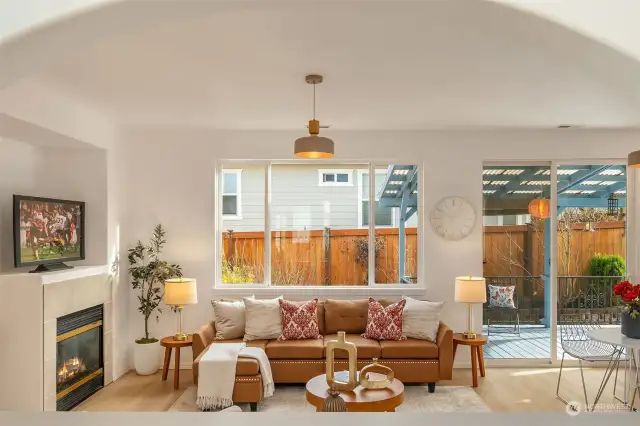 2nd living room with gas fireplace