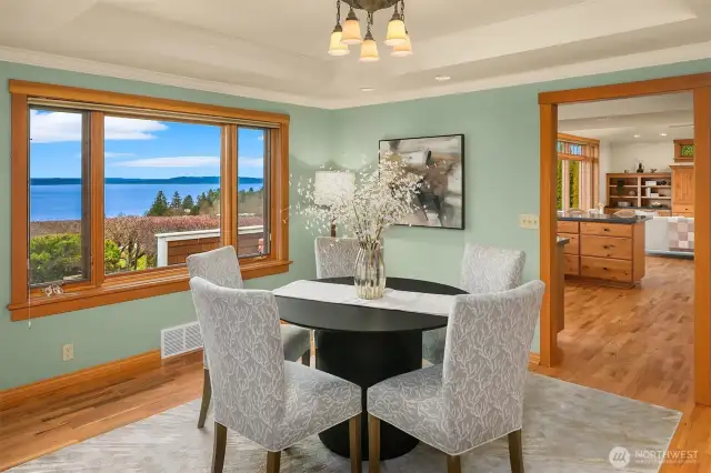 Flows to the kitchen and great room.