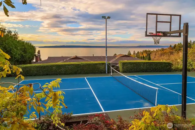 Play pickleball or basketball while taking in the stunning views.