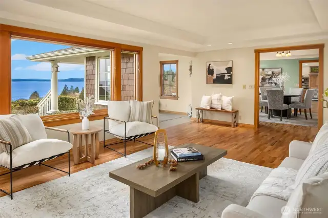 Formal living room overlooks endless west-facing views.