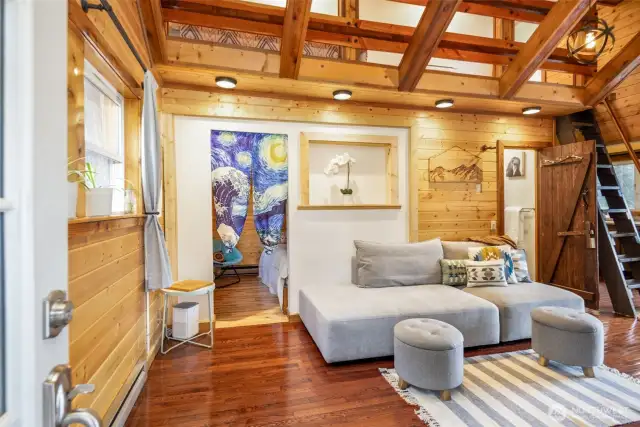 Relax in the inviting living room.