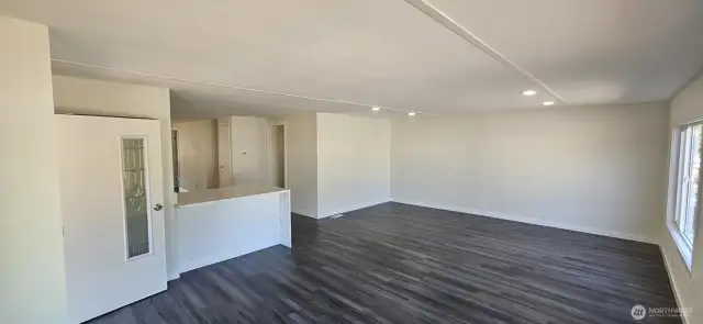Living room looking Southeast towards Kitchen
